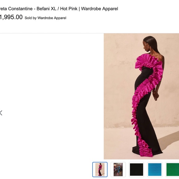 GRETA CONSTANTINE RARE APPLIQUE RUFFLE SEQUIN KNEE LENGTH V-NECK DRESS MARKLE - Picture 15 of 16